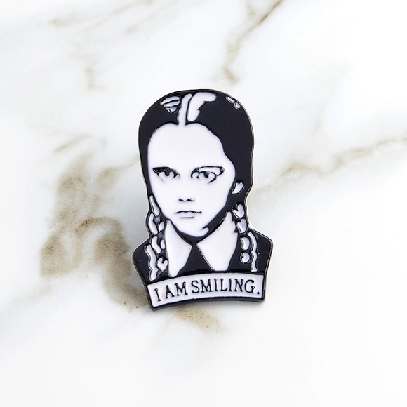 Jewelry - Wednesday Addams Family “I am Smiling” Enamel Pin